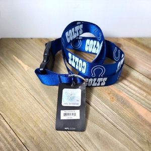 OFFICIAL  NFL Indianapolis Colts Lanyard w/ Detachable Keychain NWT approx 24"